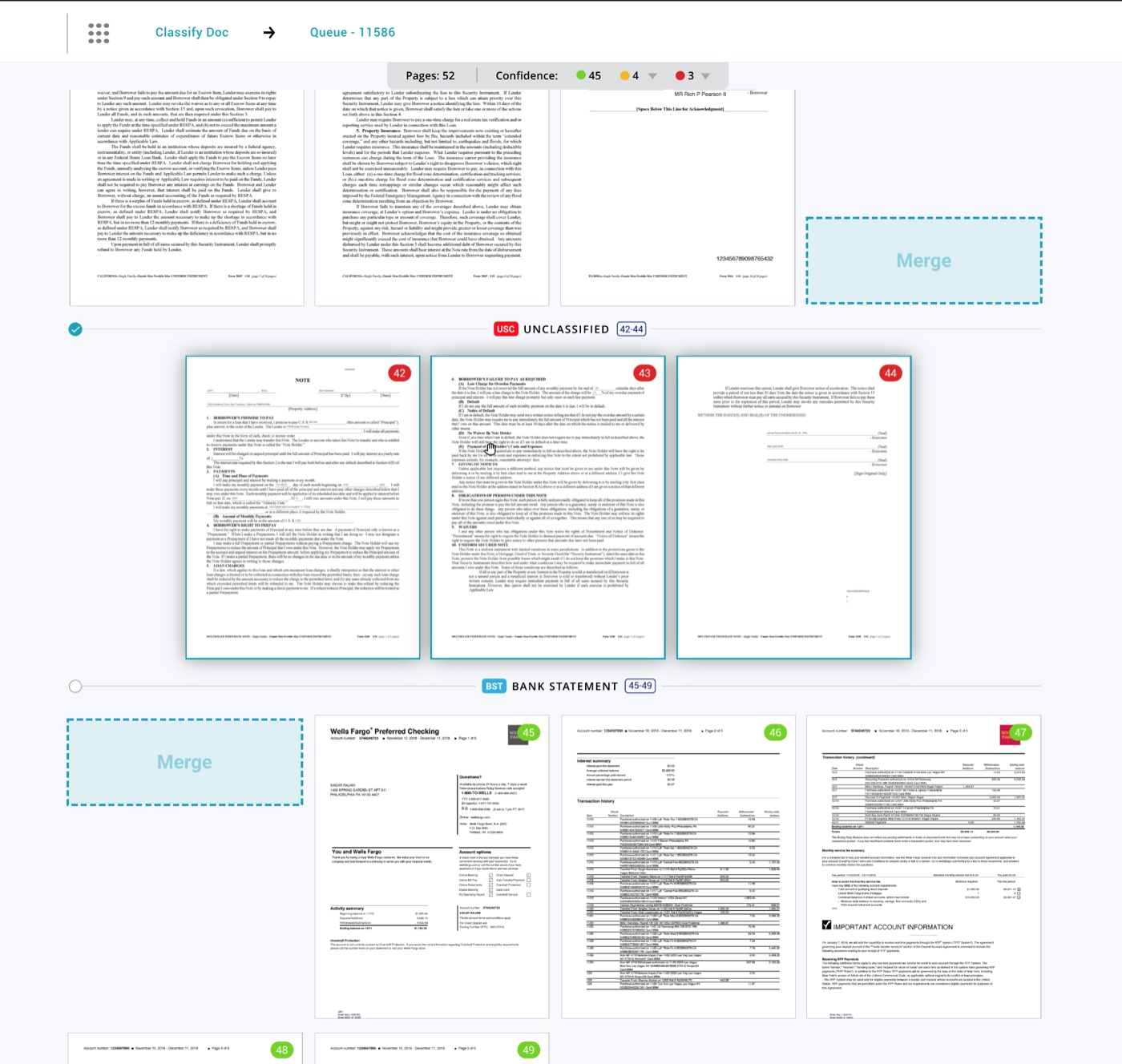 Redesigned Classify Documents — thumbnail scanning view.