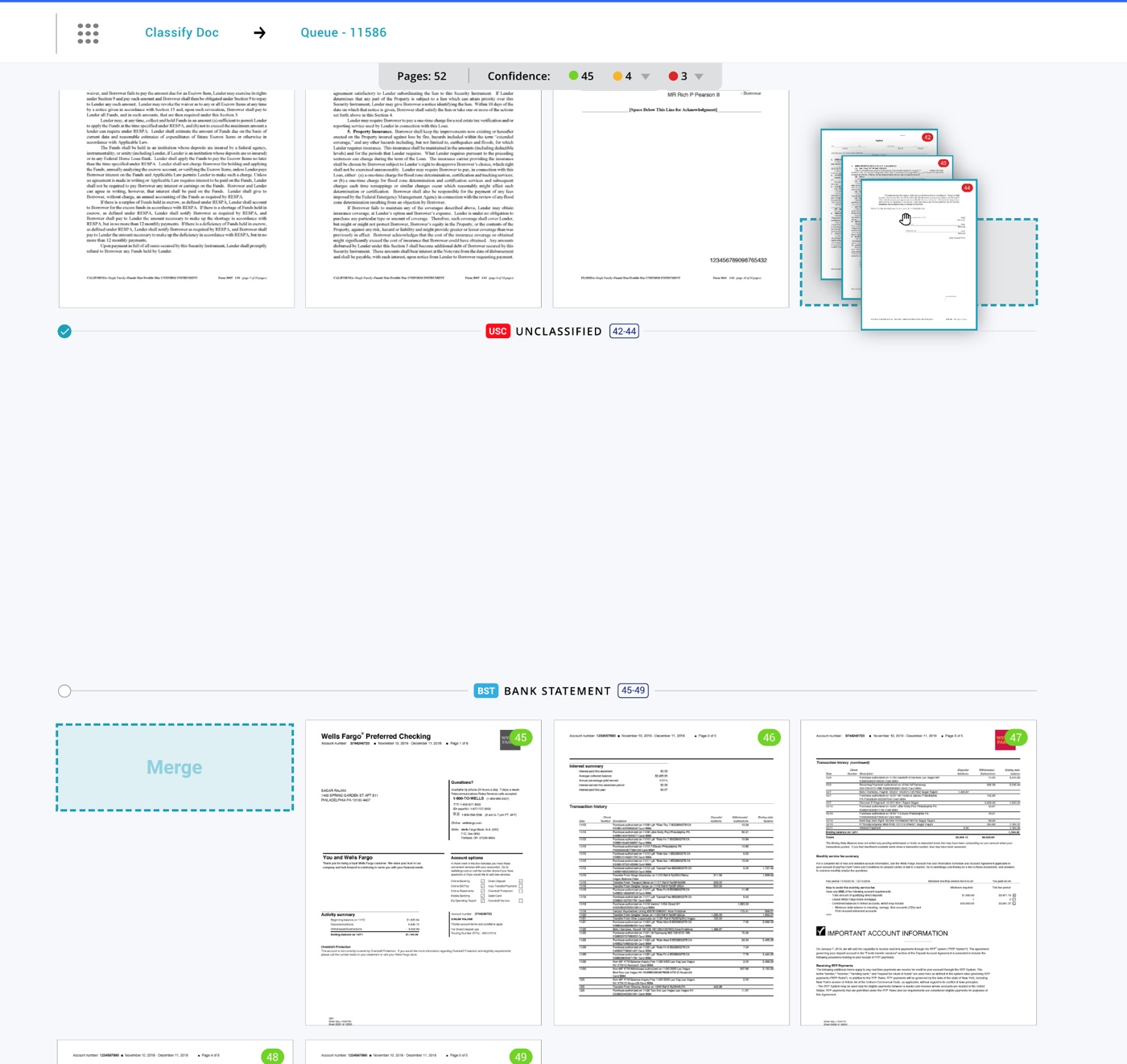 Redesigned Classify Documents — page inspection.