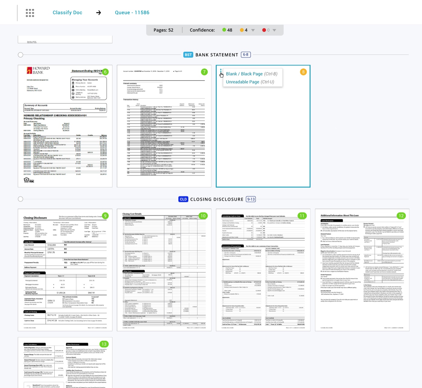 Redesigned Classify Documents — verified vs. pending states.