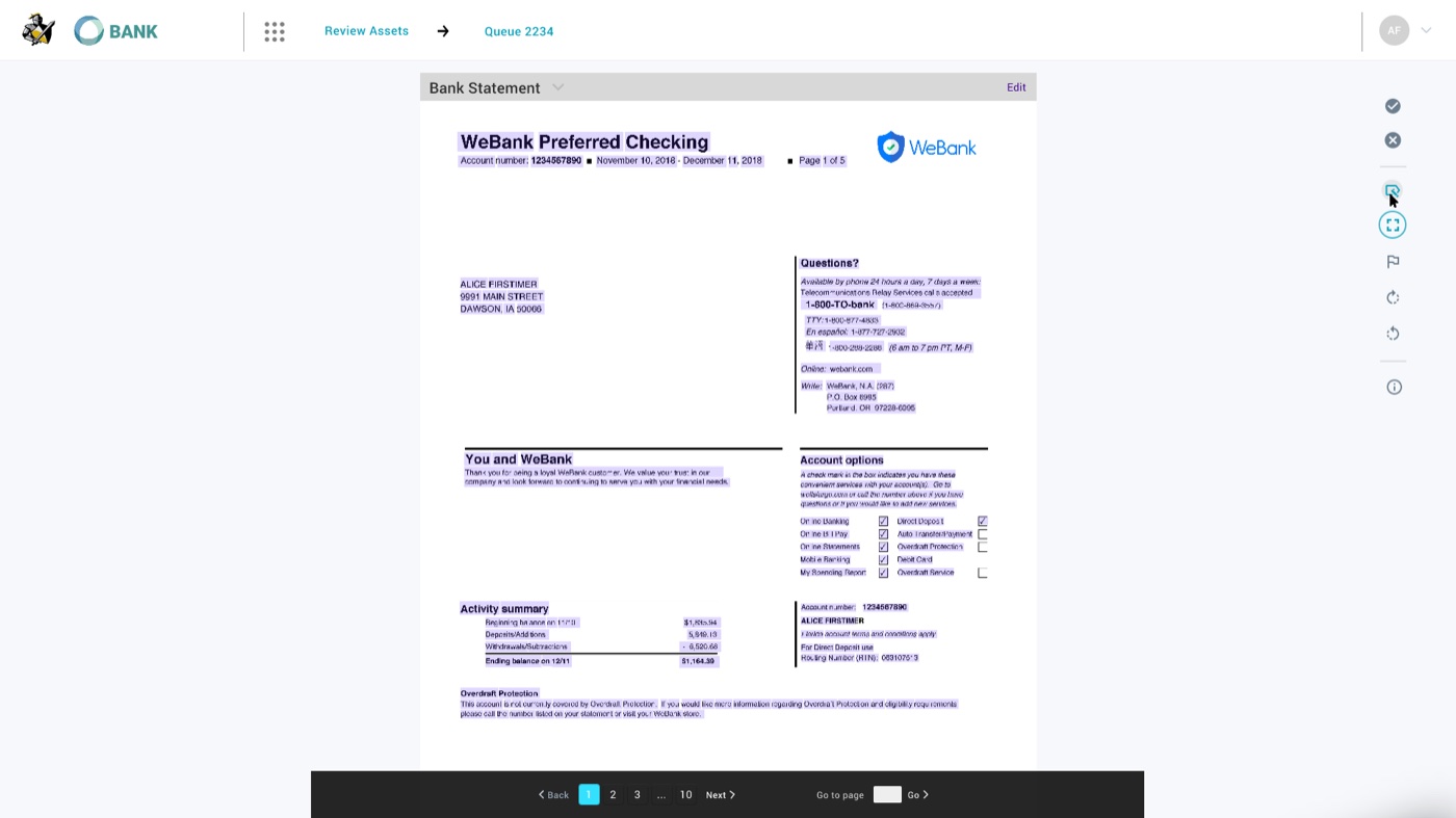 Redesigned Data Extract — extracted fields with confidence.
