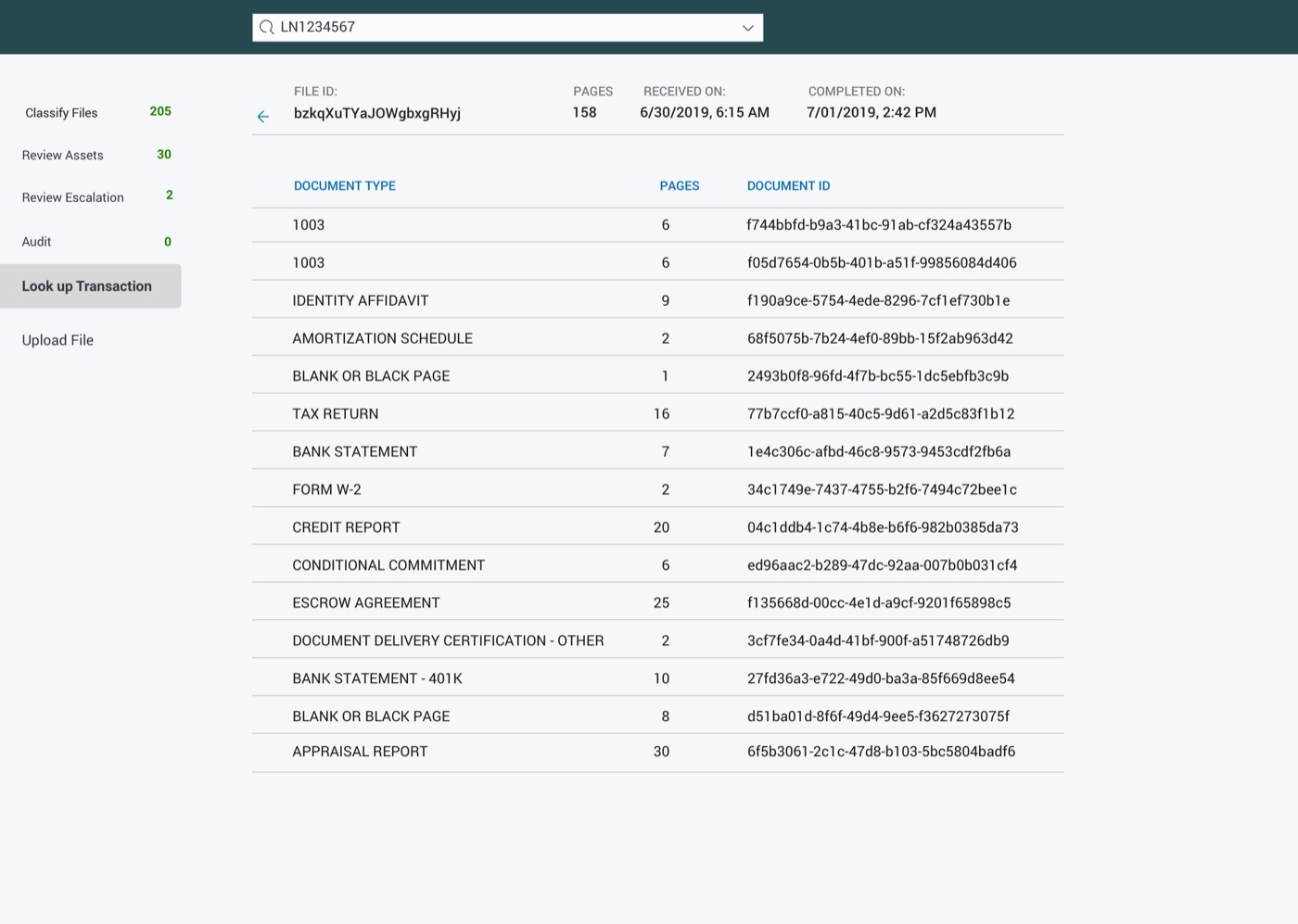 Supervisor review — document with extracted field list.