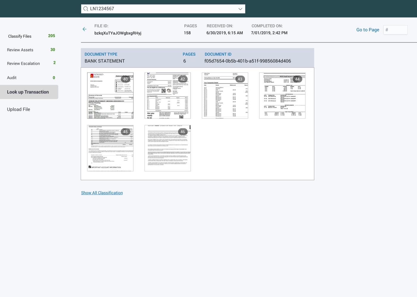 Supervisor review — checking statement detail.