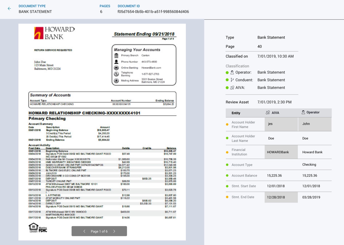 Supervisor review — document set summary.
