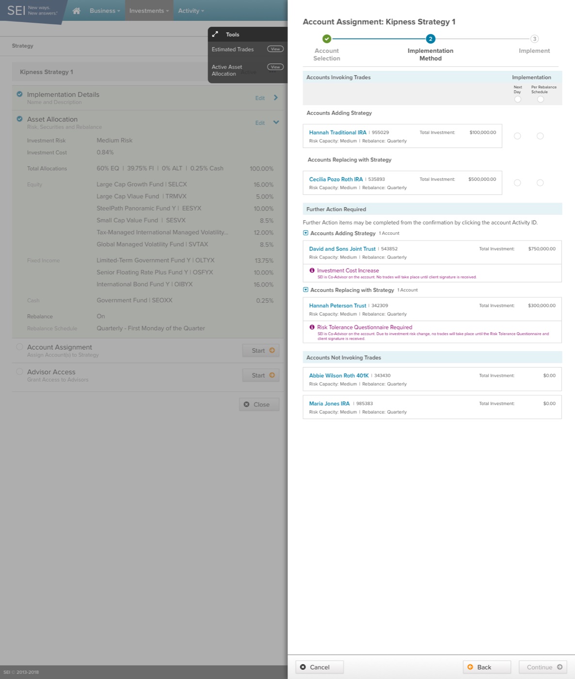 Screen structure and layout